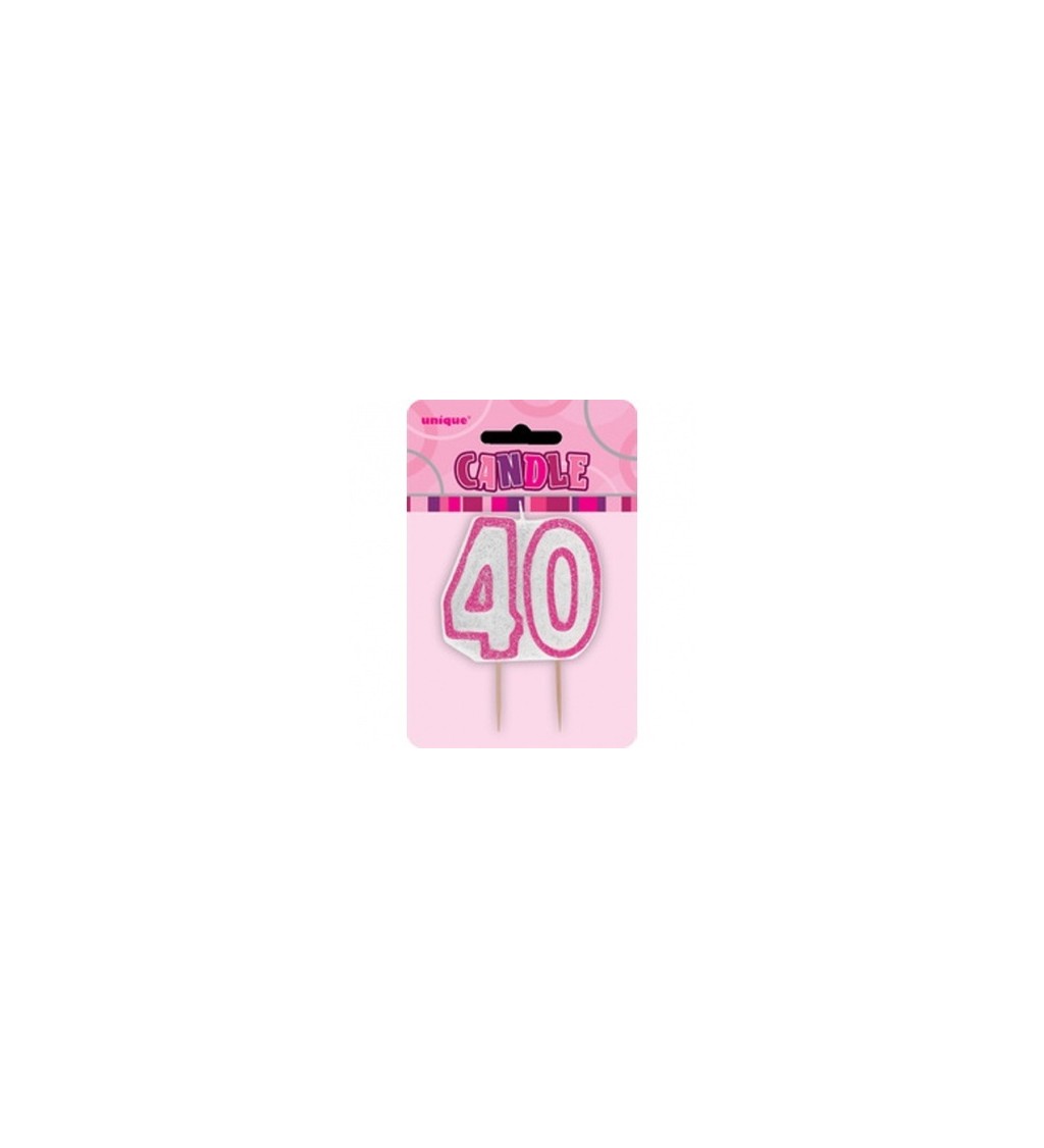 Dortová svíčka 40 - pink