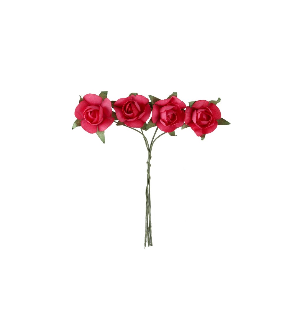 Dekorace - tmavě růžové růže