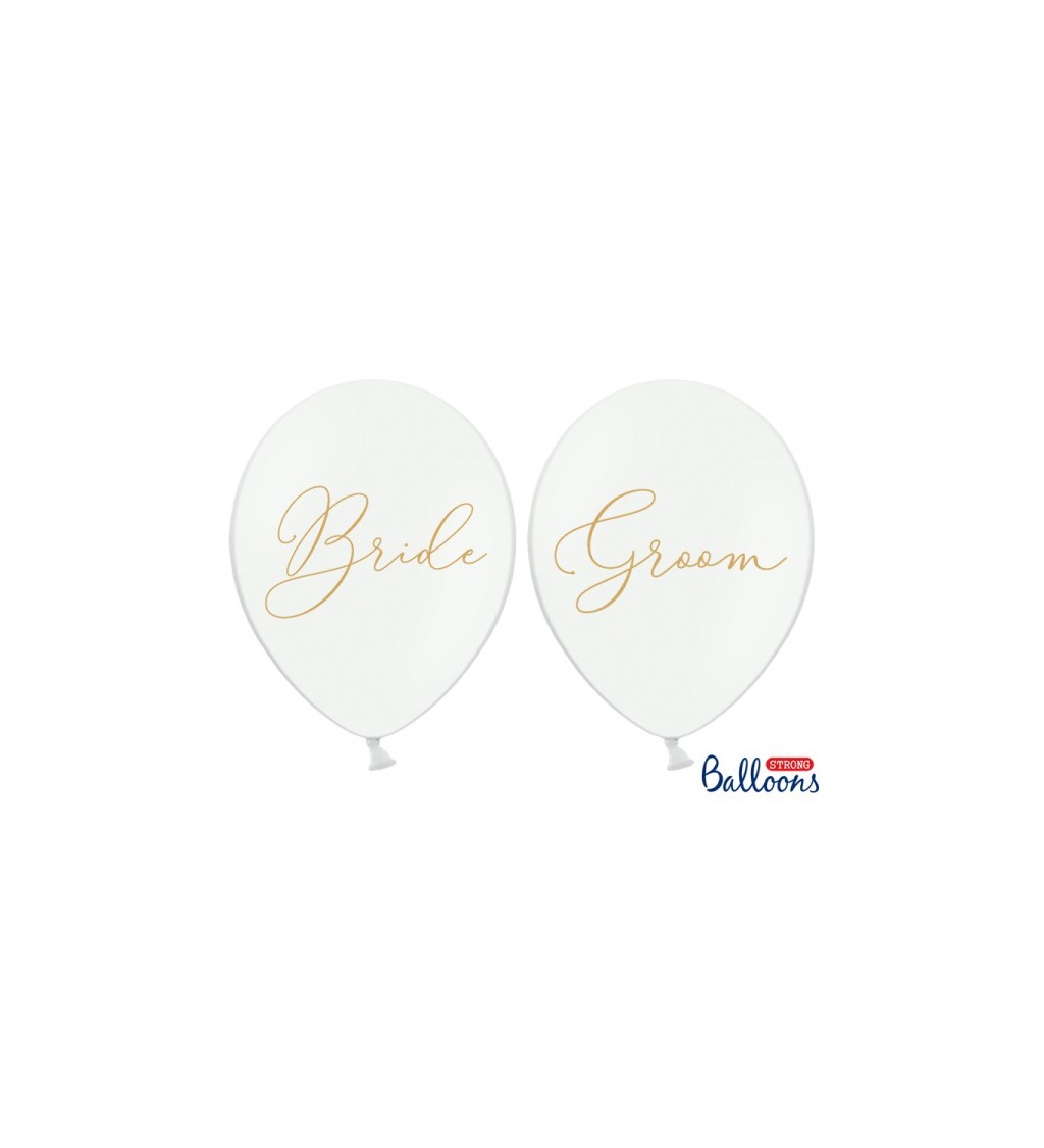 Latexové balónky s nápisem Bride a Groom 