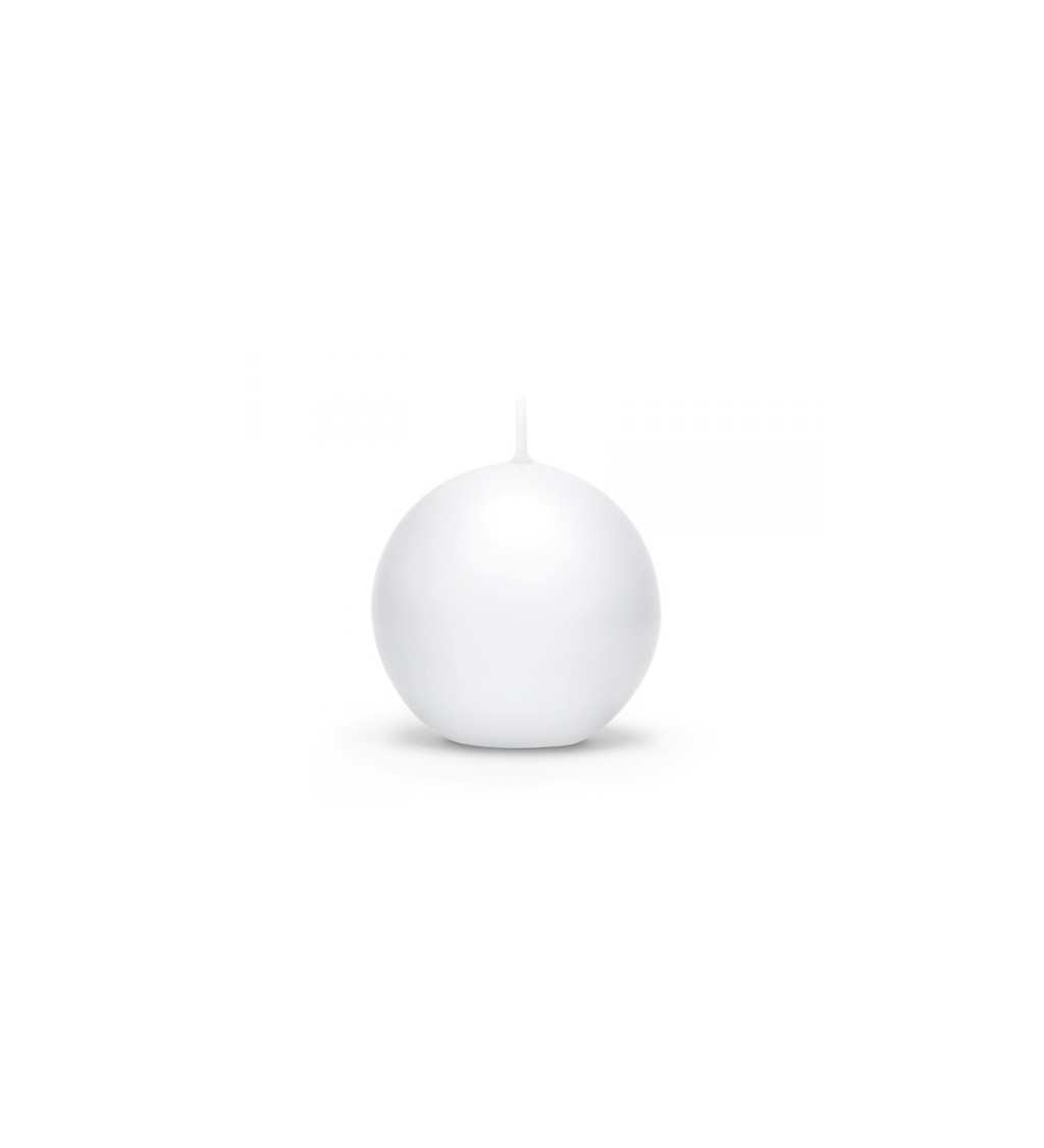 Kulatá matná svíčka (10 cm) - Bílá