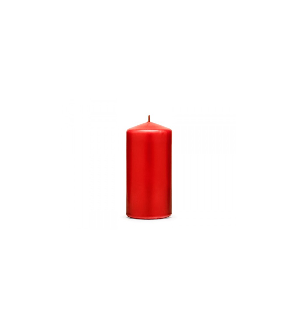 Červená válcovitá svíčka - mat II