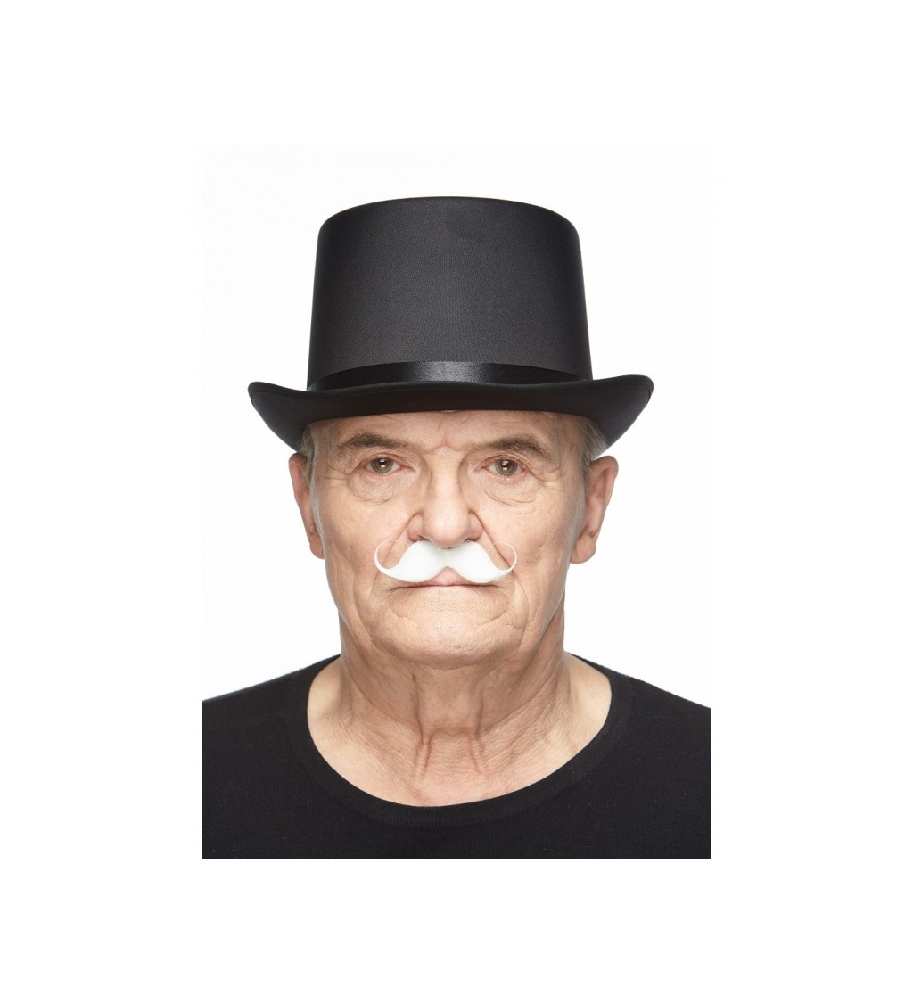 Bílý knírek - zakroucený