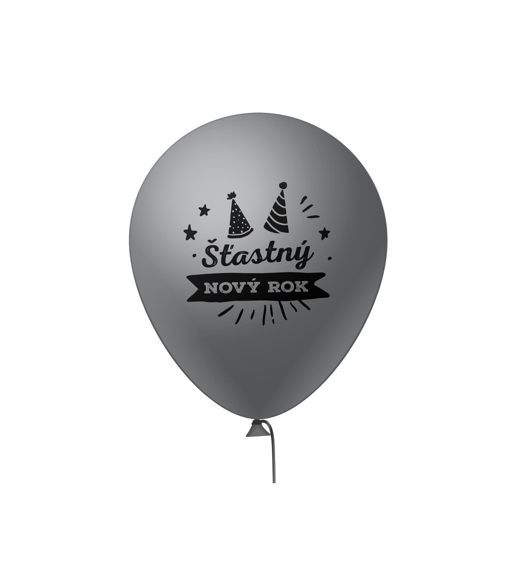 Latexové balónky Šťastný nový rok - 6 ks 