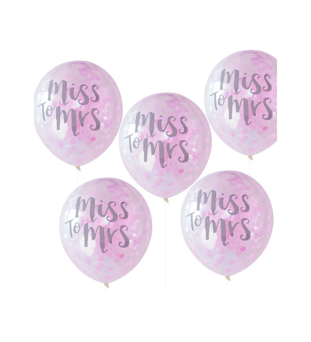 Luxusní balónky Miss to Mrs s konfetami