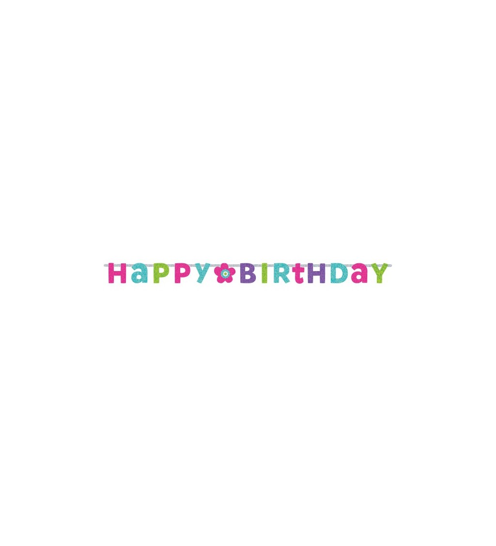 Girlanda Happy Birthday -  barevná III.