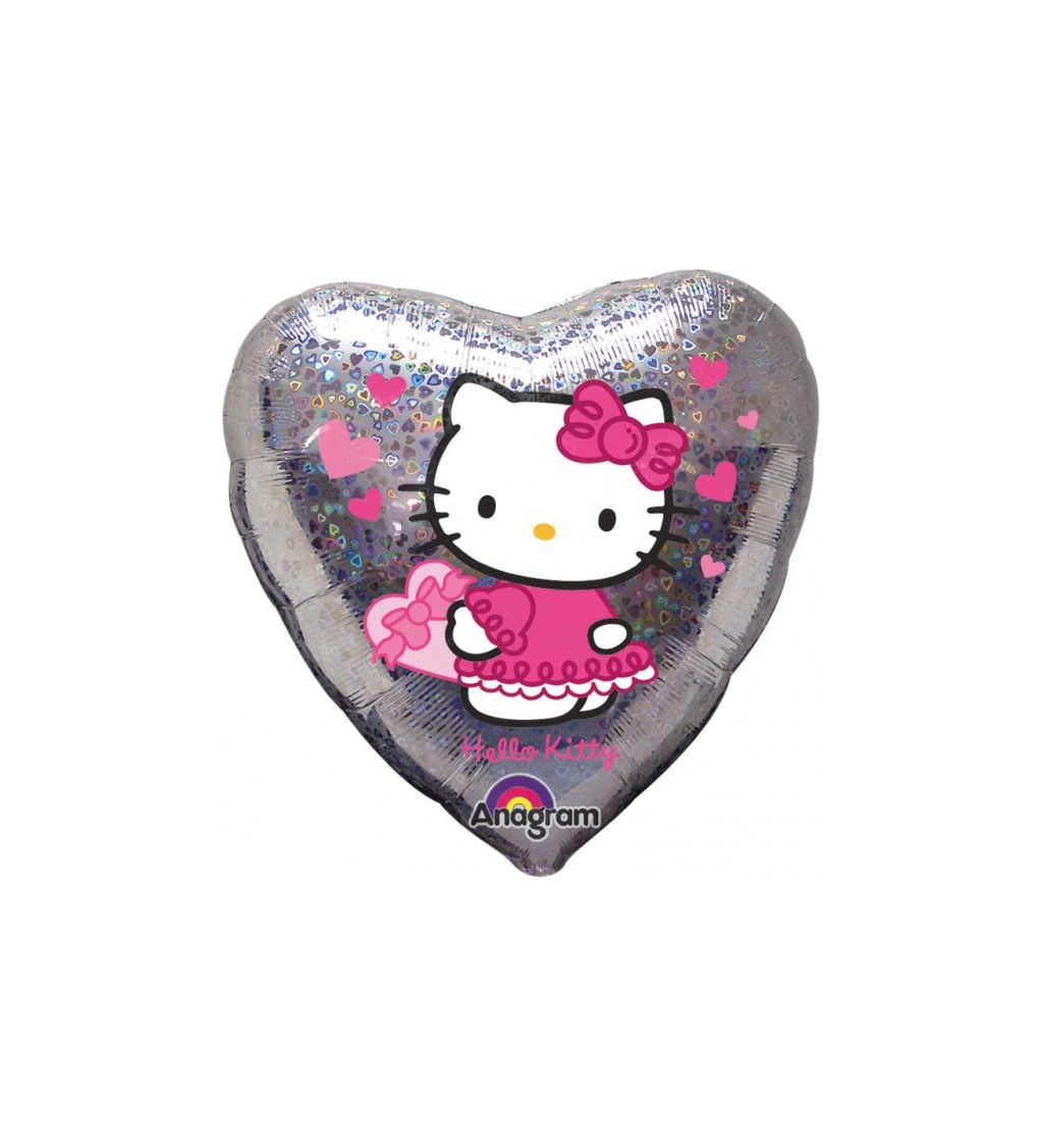Hello Kitty - Fóliový balónek srdíčko