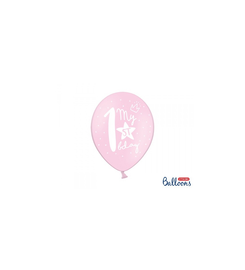 Latexové balónky 1. narozeniny - 6ks
