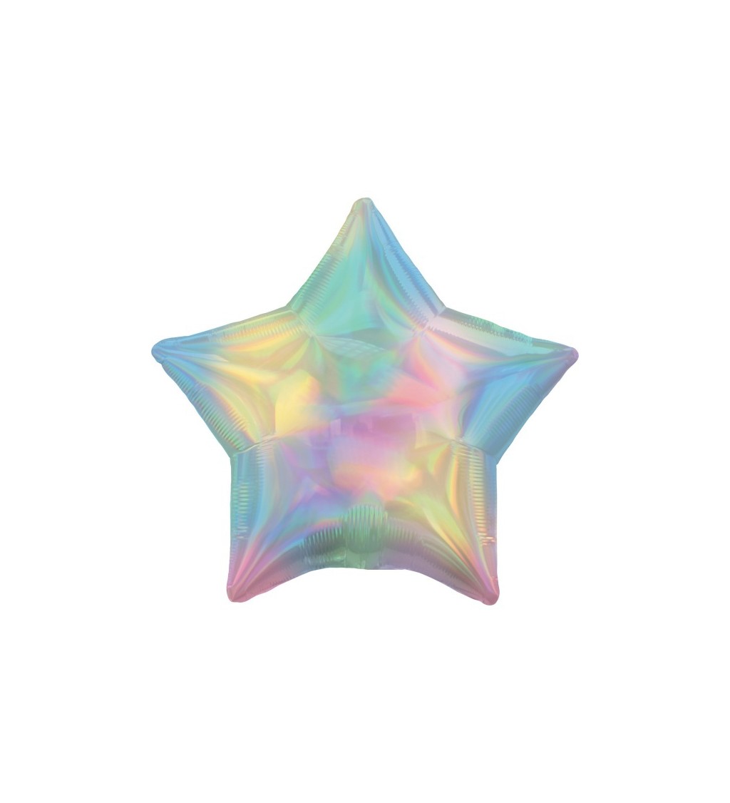 Duhová hvězda fóliový balónek