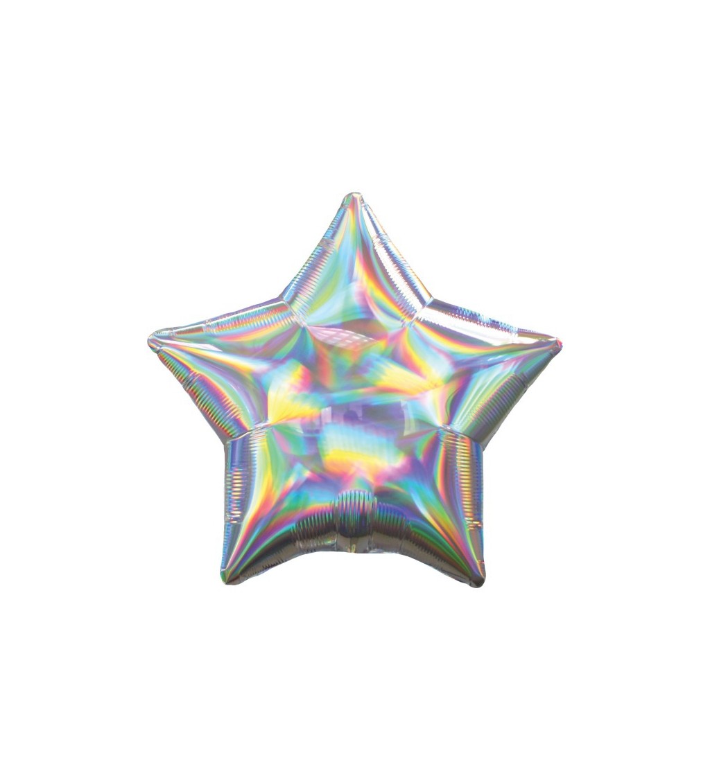Duhová hvězda fóliový balónek III