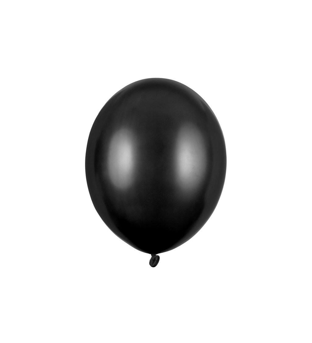 Latexové balónky Strong metalické černé 30 cm – 50 ks