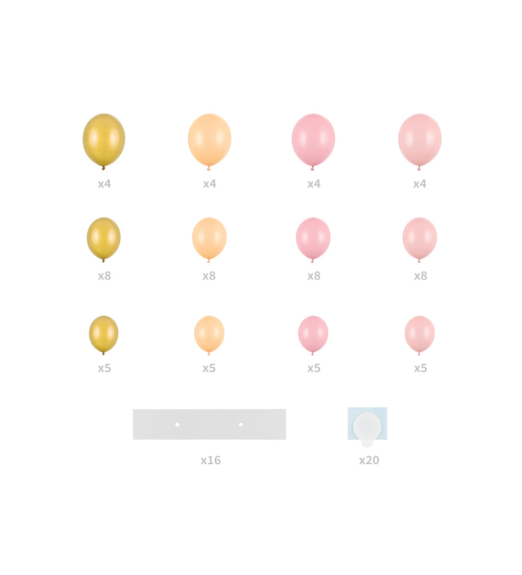 Set balónků - girlanda ve tvaru srdce