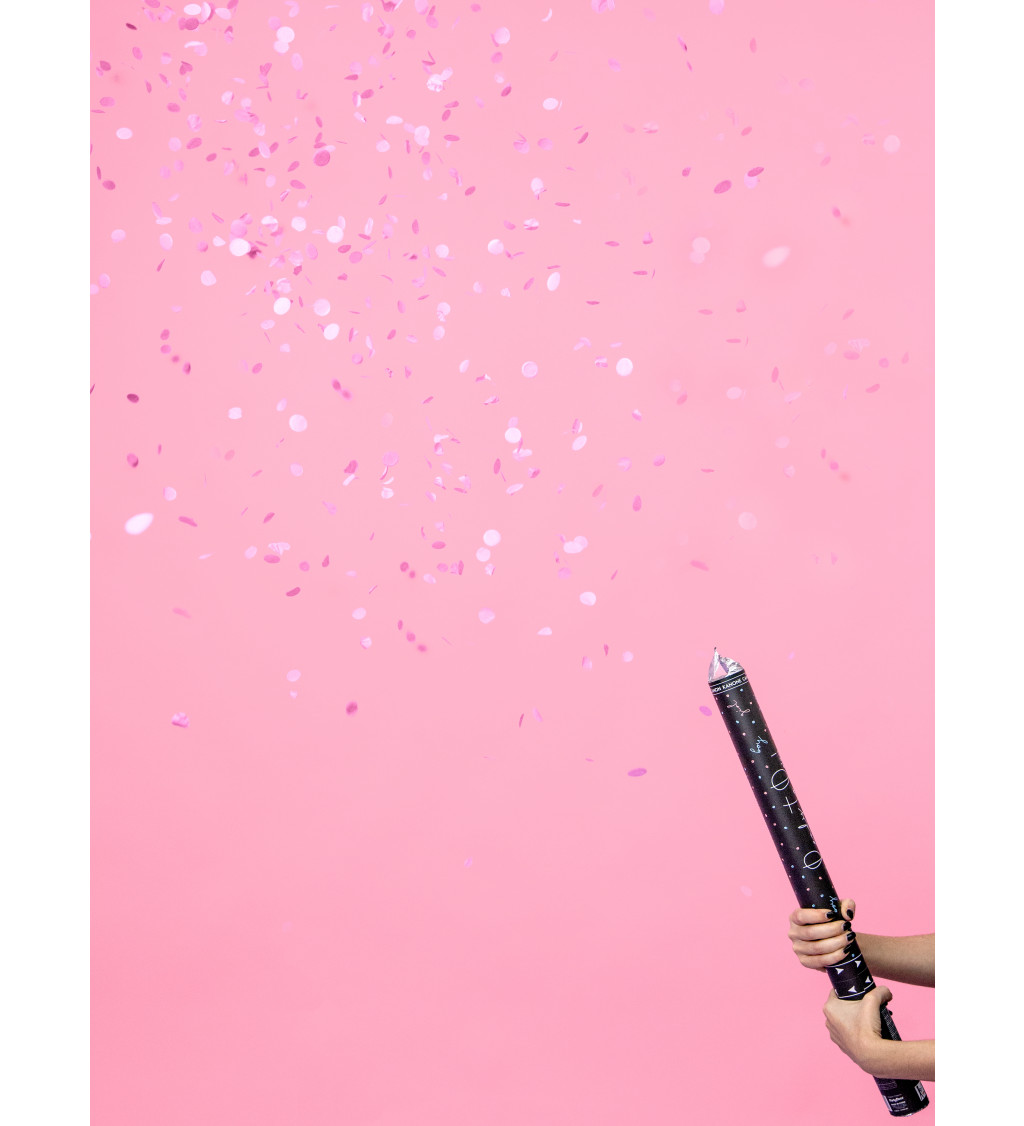 Konfety - růžová kolečka (60cm) - gender reveal