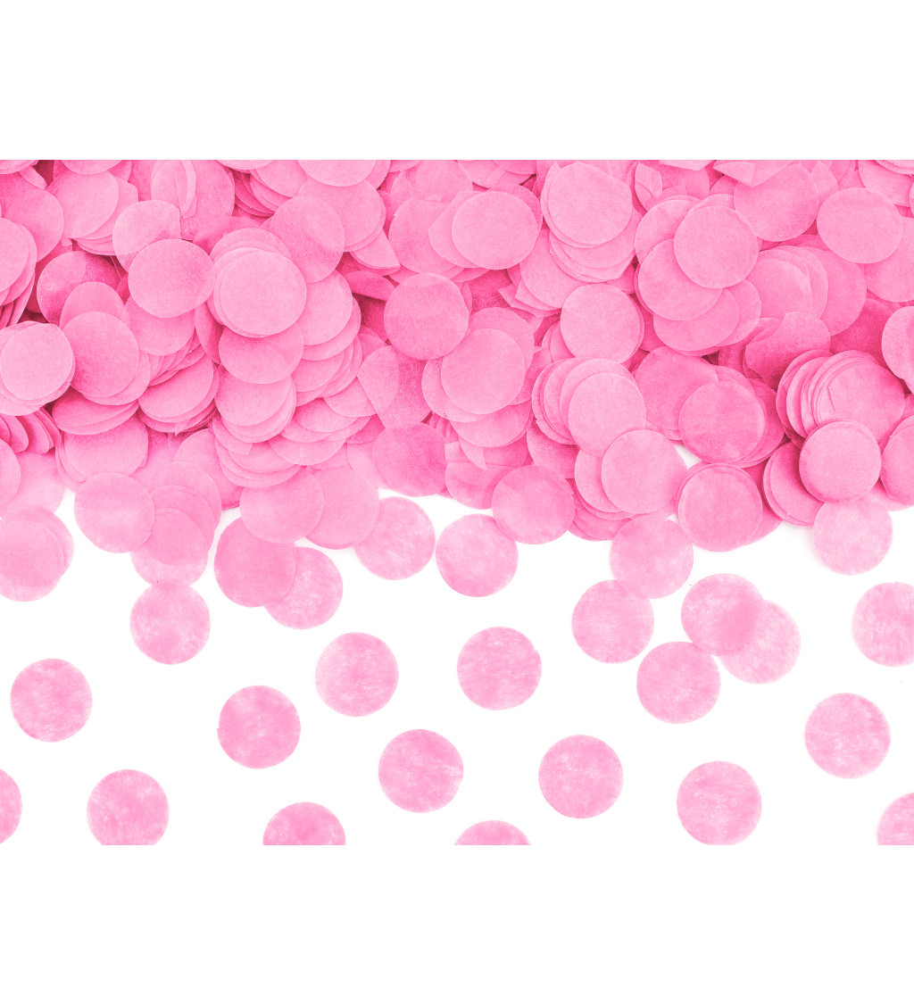 Konfety - růžová kolečka (60cm) - gender reveal