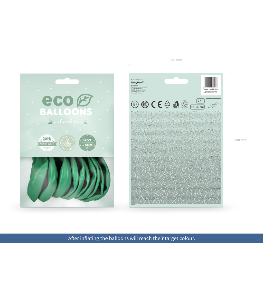 ECO balónky zelené pastelové