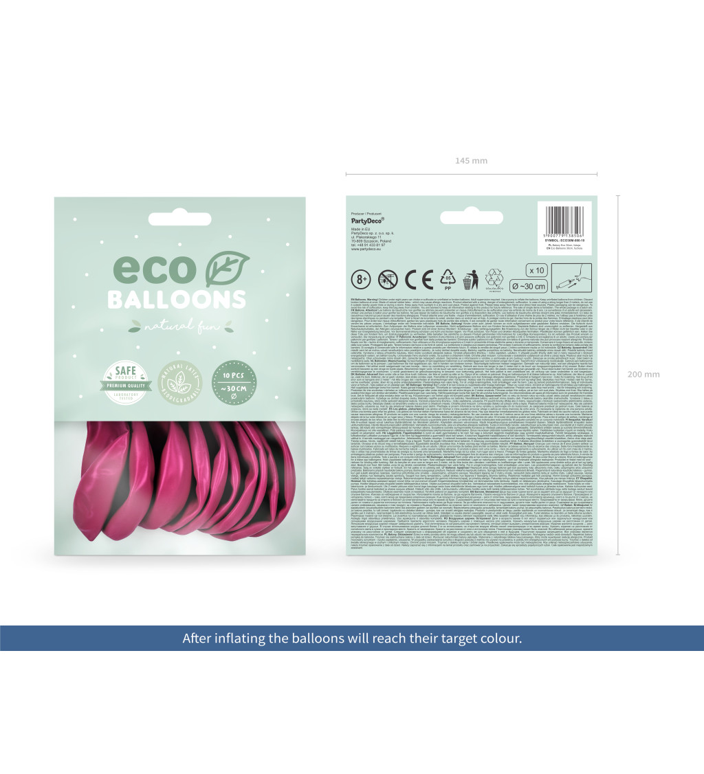 ECO balonky fuchsiove (metal)