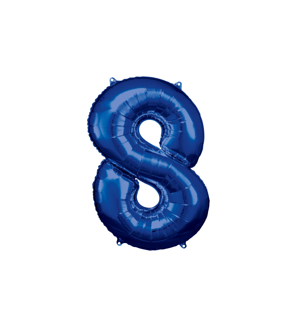 Fóliový balónek tmavě modrý - číslo 8 (86cm)