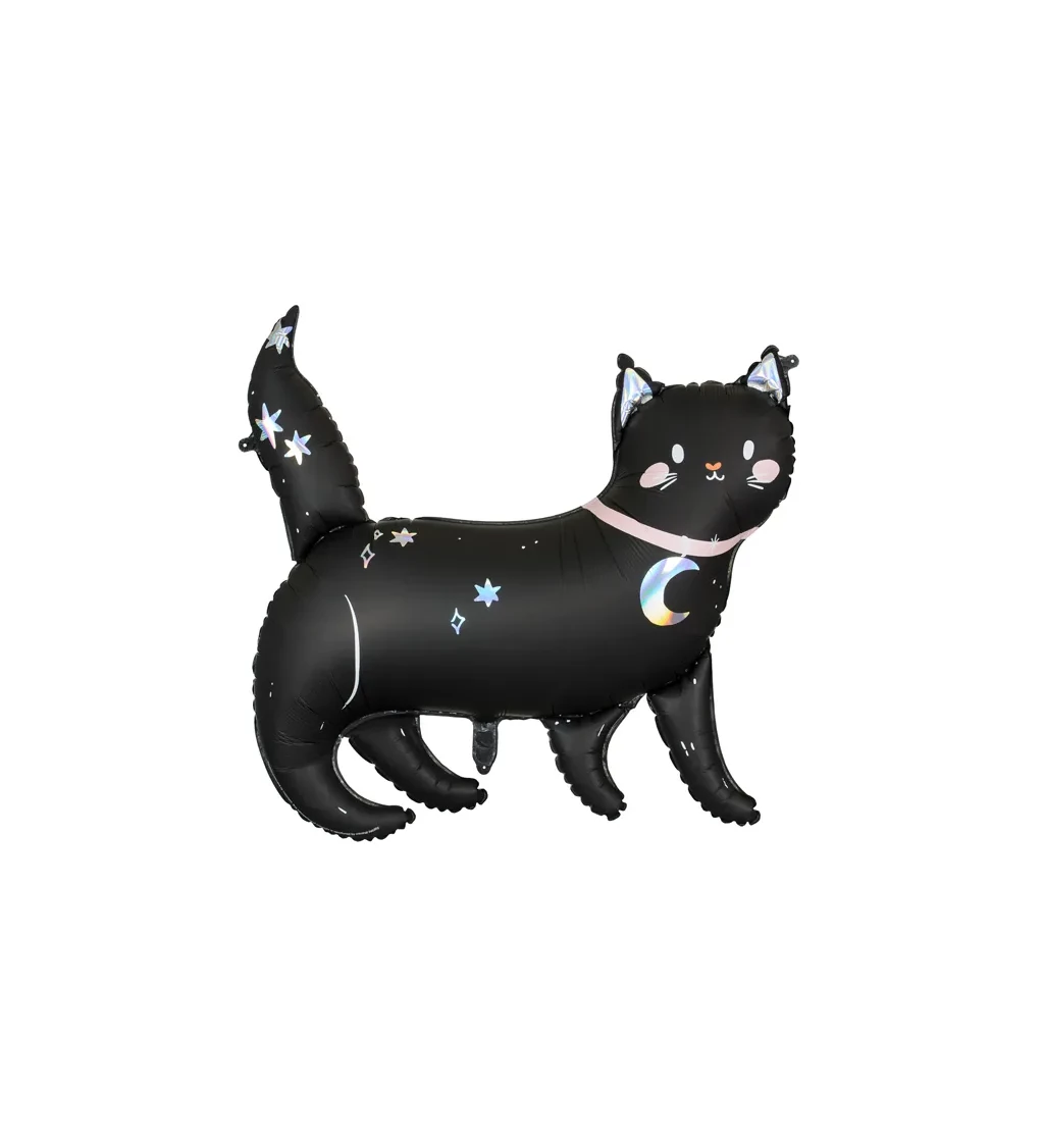 Fóliový balónek ve tvaru černé kočky