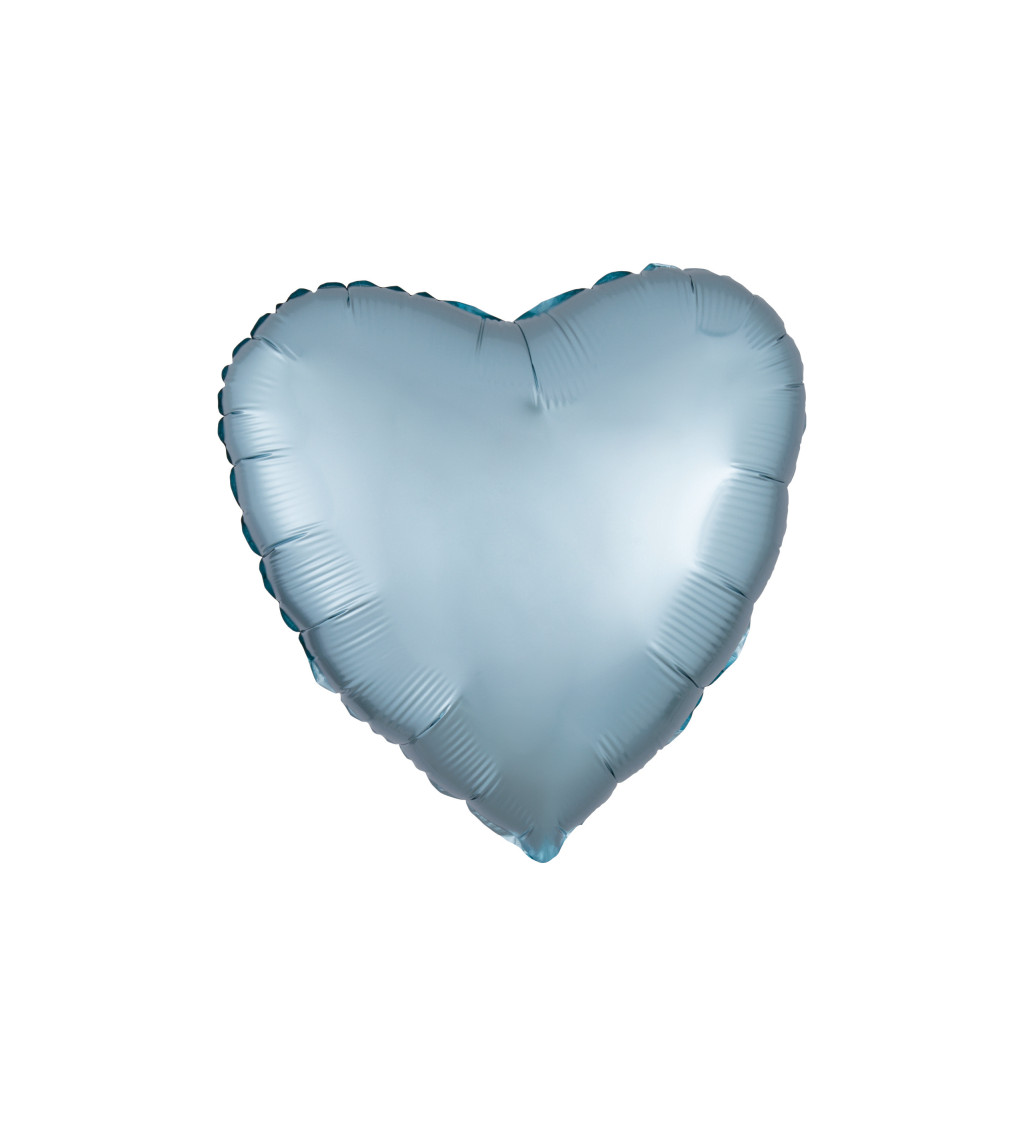 Pastelově modrý fóliový balónek - srdce
