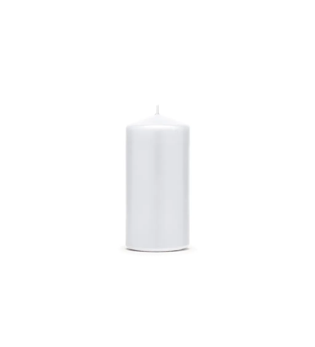 Bílá válcovitá svíčka - mat II