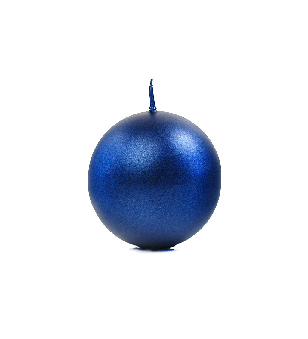 Kulatá metalická svíčka (8 cm) - tmavě modrá