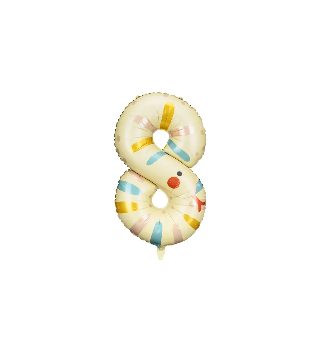 Foliový balónek ve tvaru čísla 8 - motiv hada