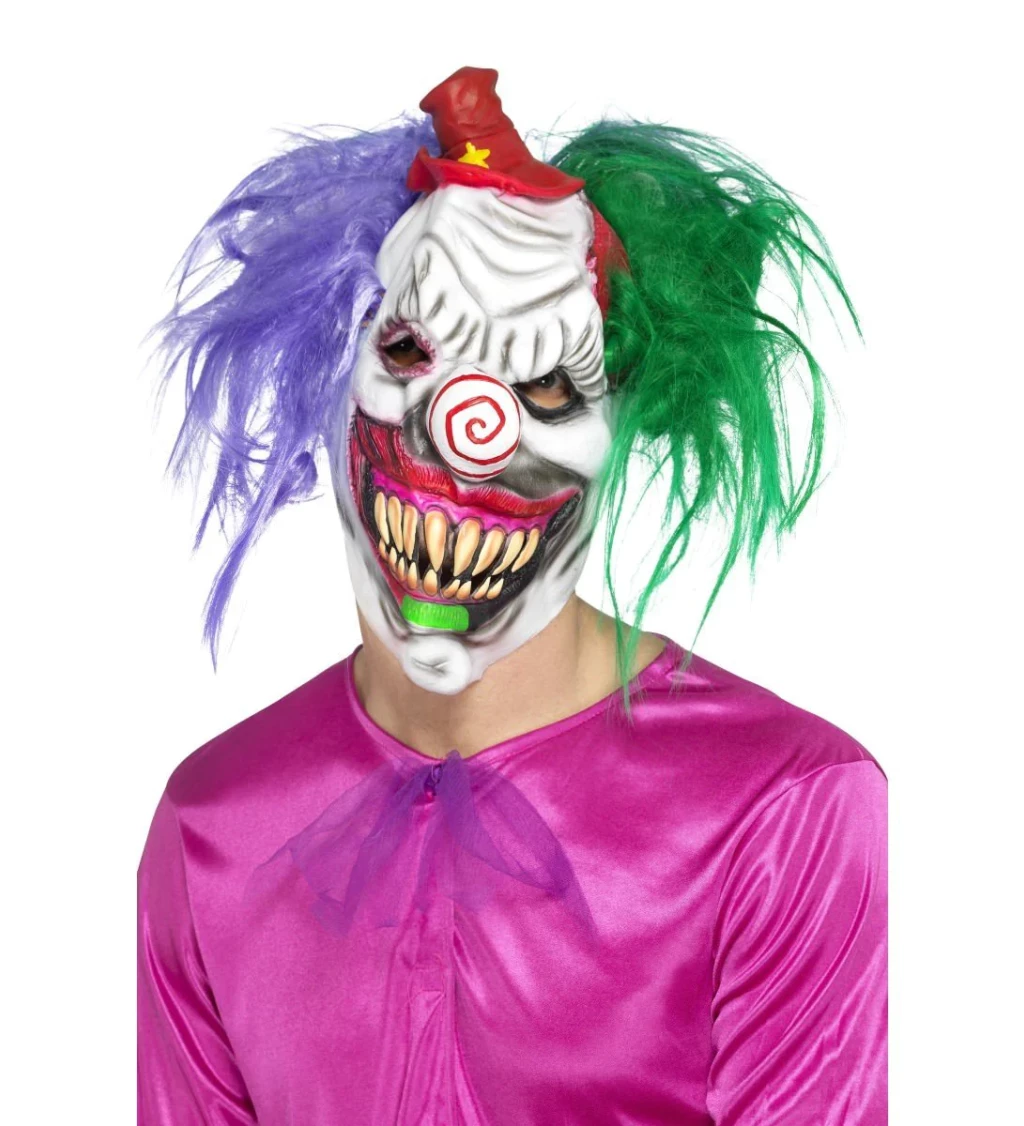 Maska pro klauna - barevné vlasy