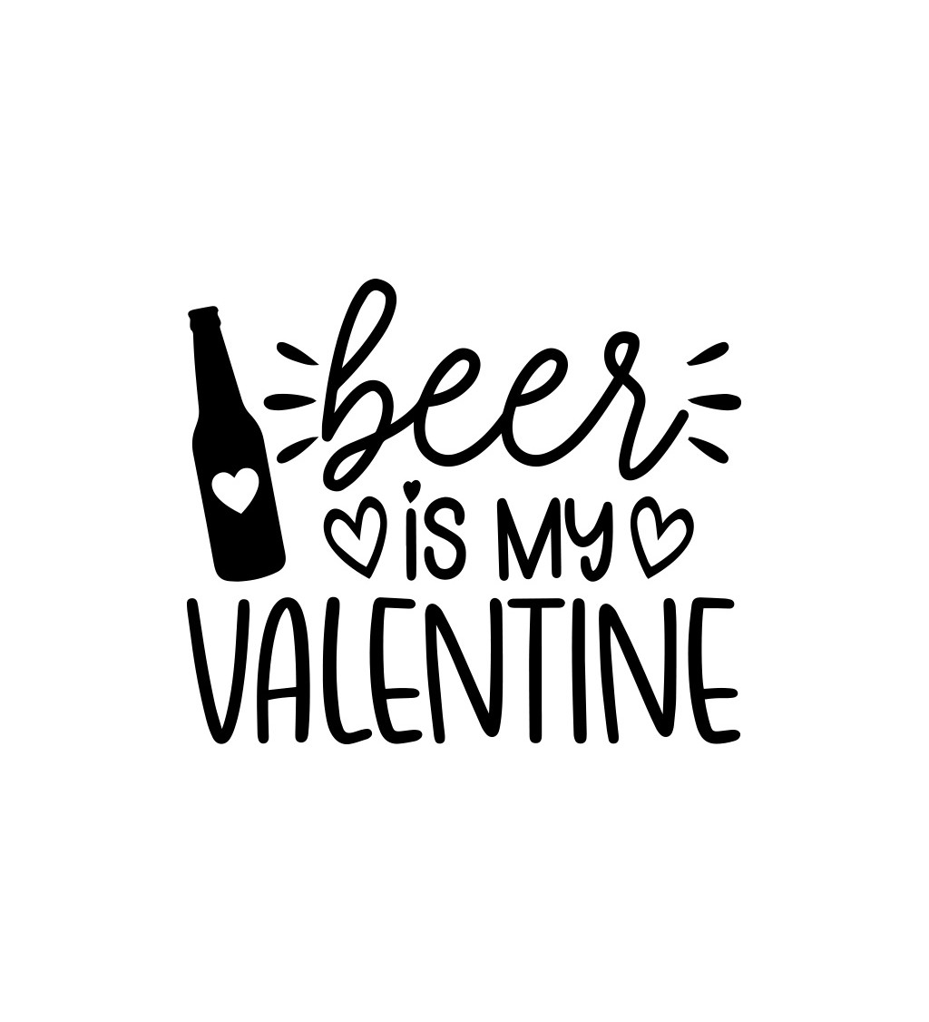 Pánské triko bílé - Beer is my valentine rdce