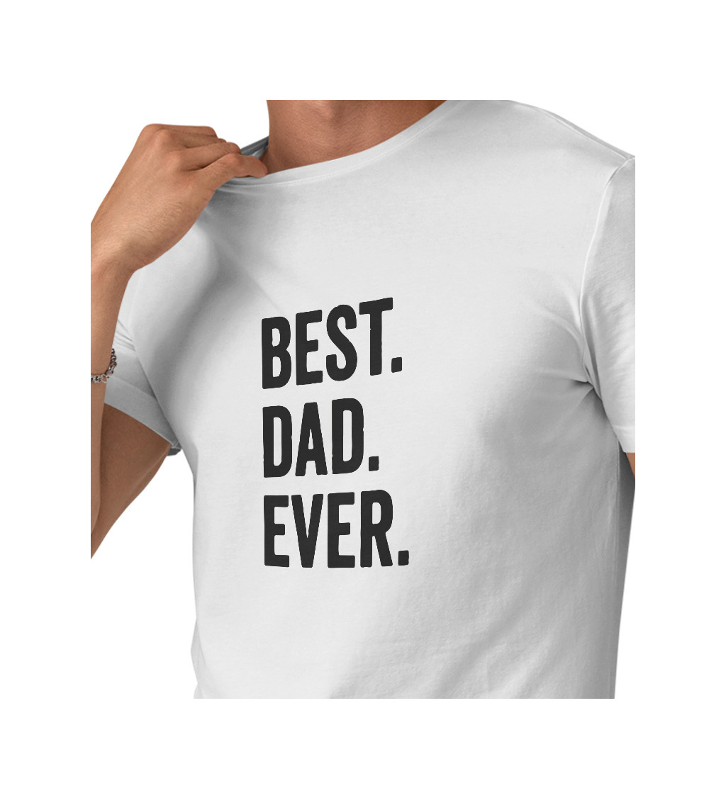 Pánské triko bílé - Best dad černobílá