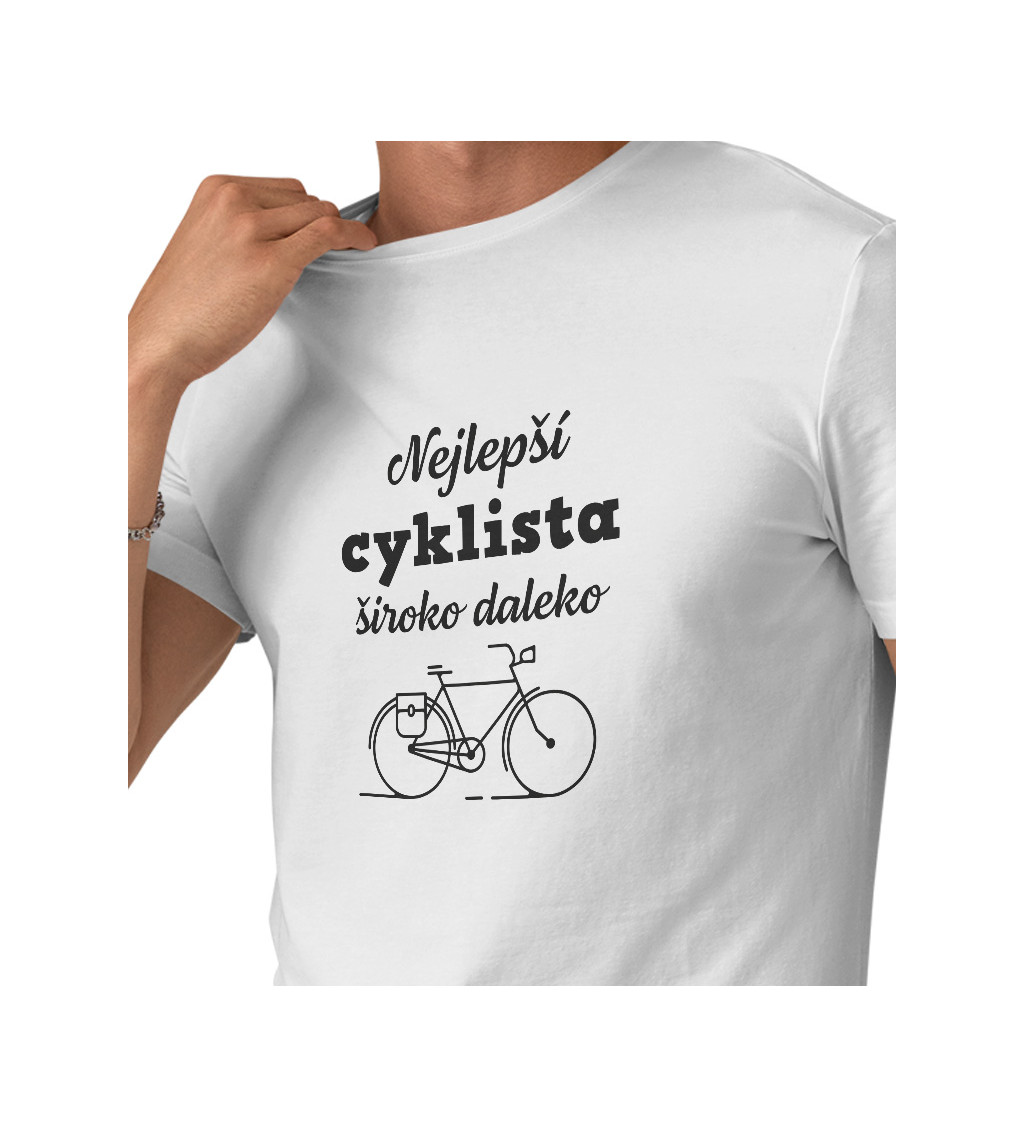 Pánské triko bílé - Nejlepší cyklista vůbec