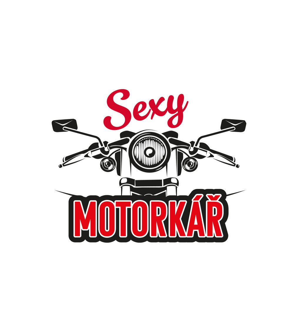 Pánské triko bílé - Sexy motorkář red