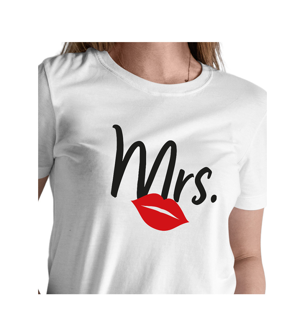 Dámské triko bílé - Mrs. lips