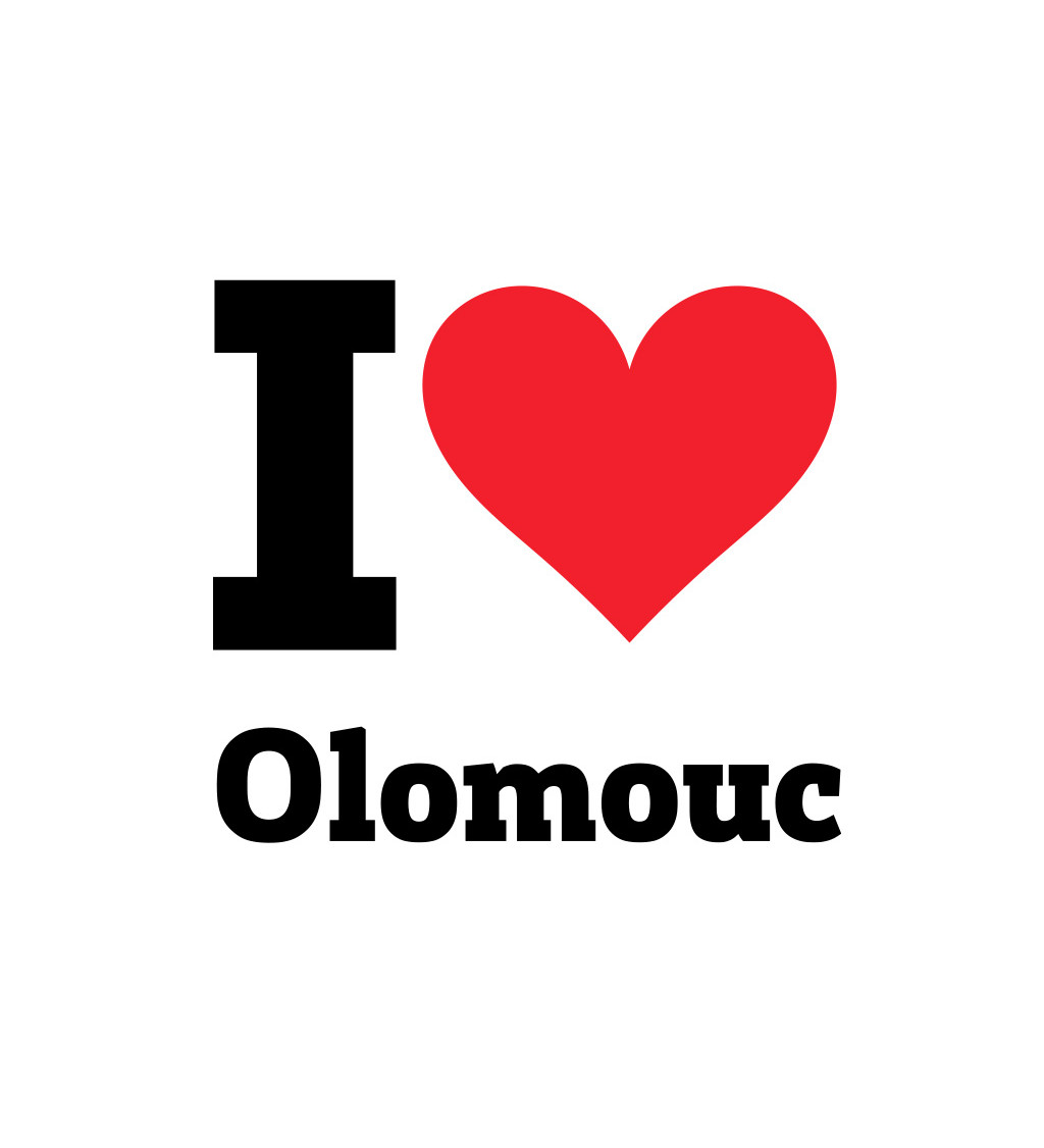 Dámské bílé triko - I love Olomouc