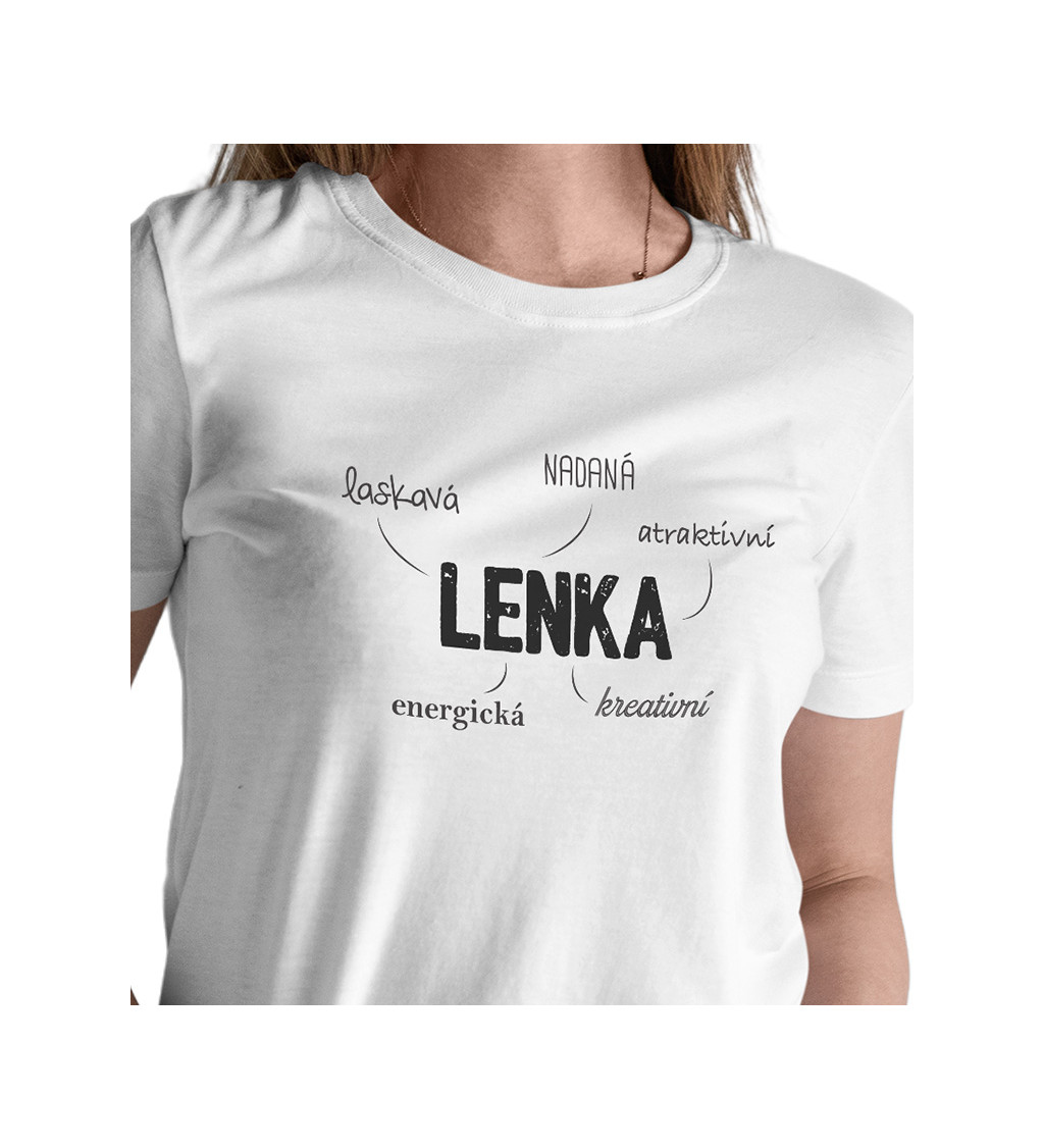 Dámské triko bílé - jméno Lenka