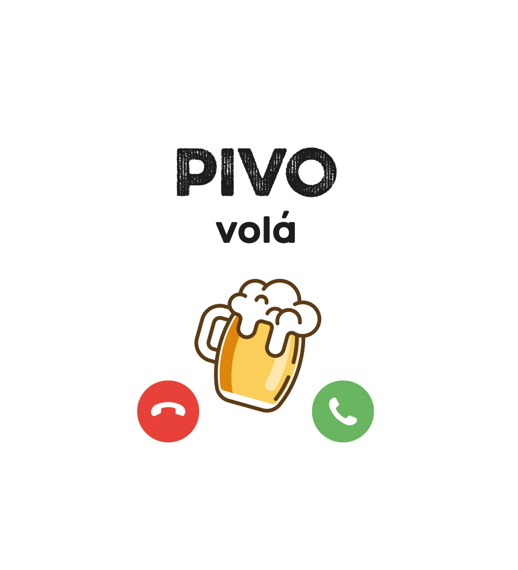 Pánské triko bílé - Pivo ti volá