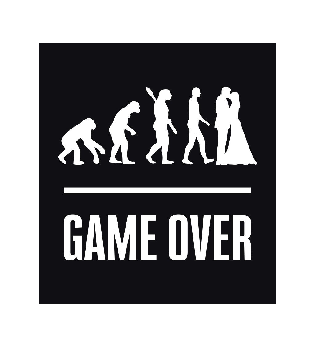 Pánské triko černé - Game over evoluce rozlučka