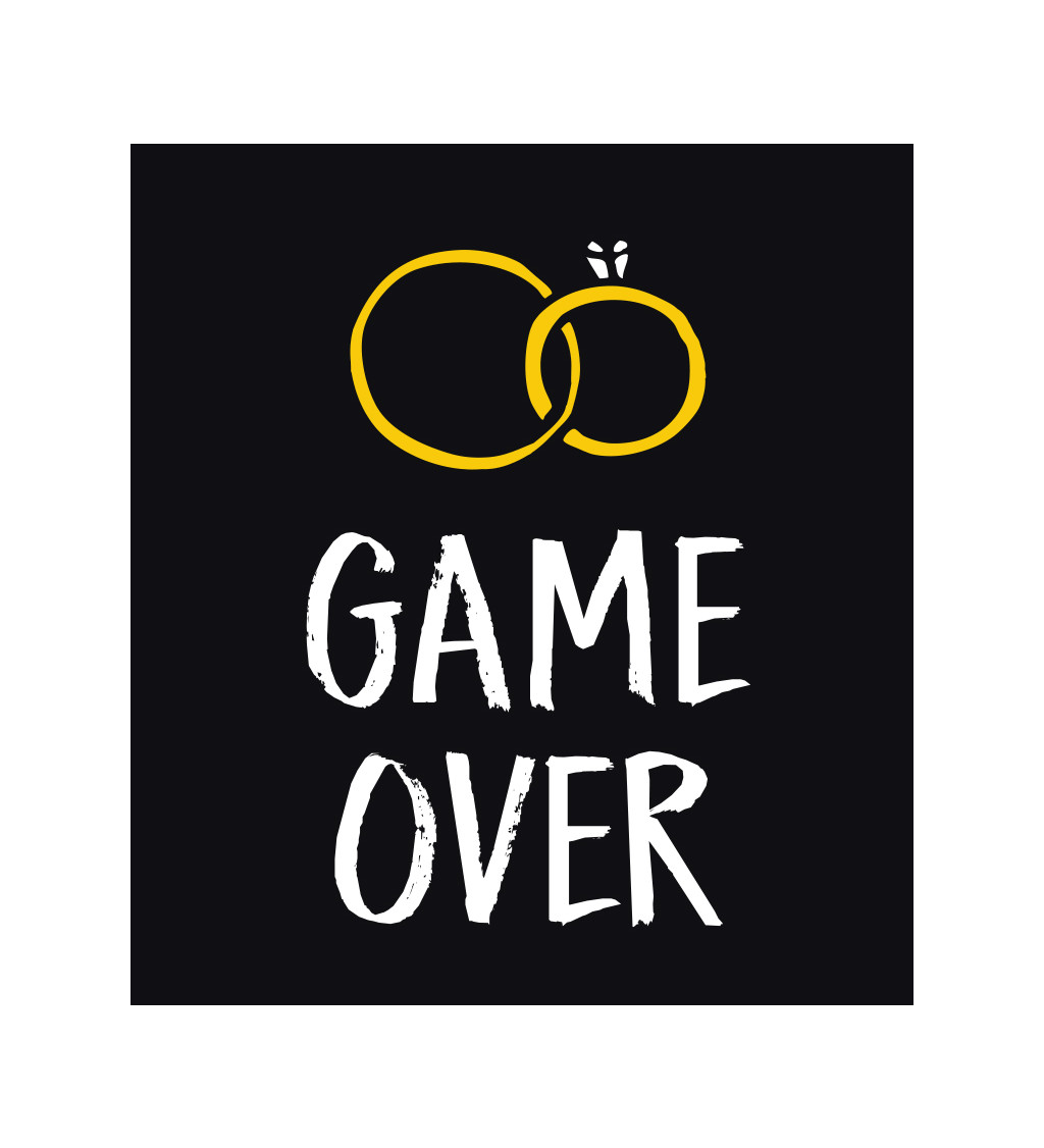 Pánské triko černé - Game over s prstýnky