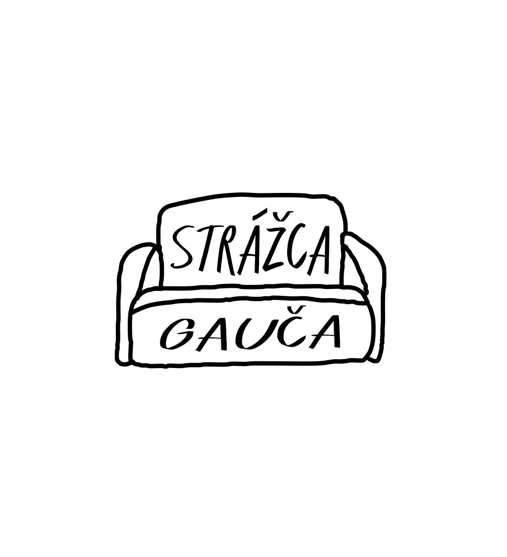 Dámské tričko bílé - Strážca gauča!