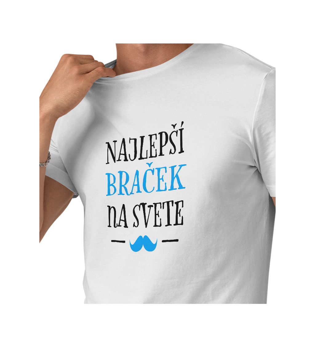 Pánské tričko - bílé - Najlepší bracha na svete - M