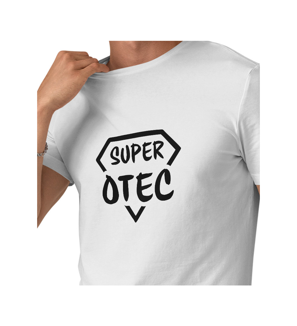 Pánské bílé tričko - Super otec - M