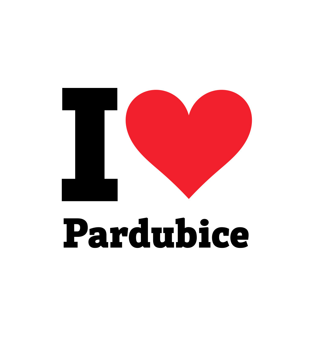 Pánské triko bílé - I love Pardubice