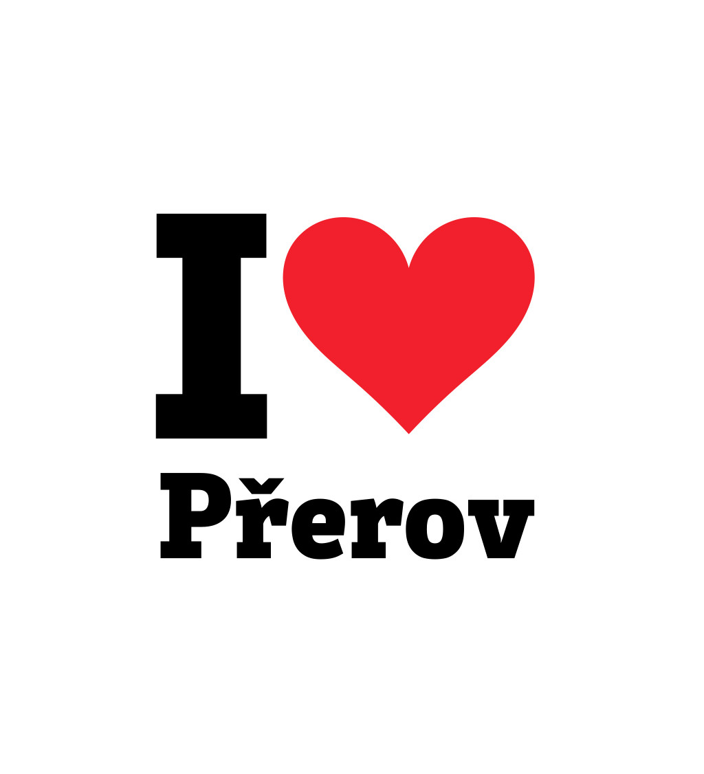 Pánské triko bílé -I love Přerov