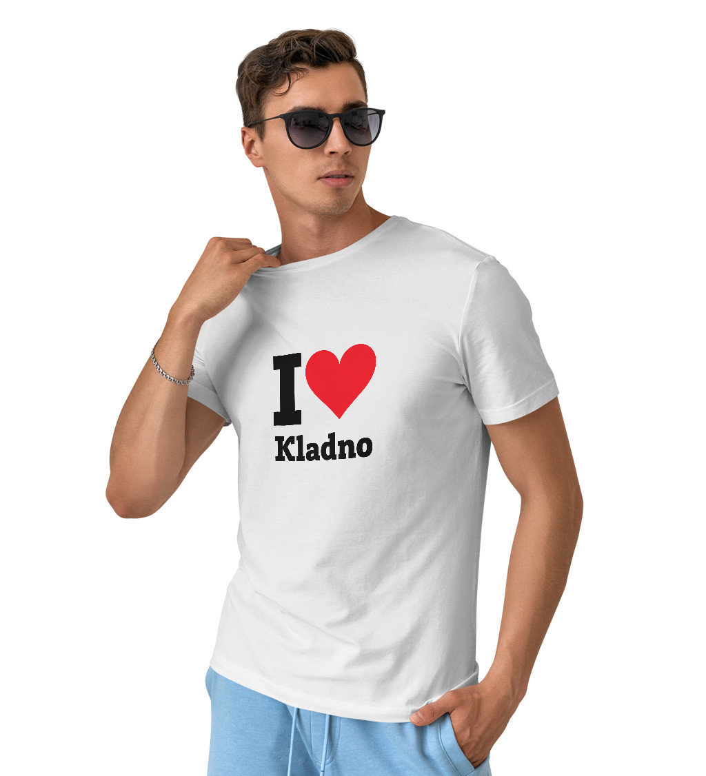 Pánské triko bílé - I love Kladno