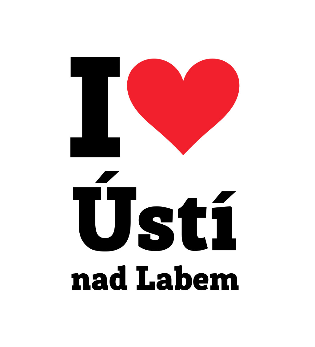 Pánské triko bílé - I love Ústí nad Labem