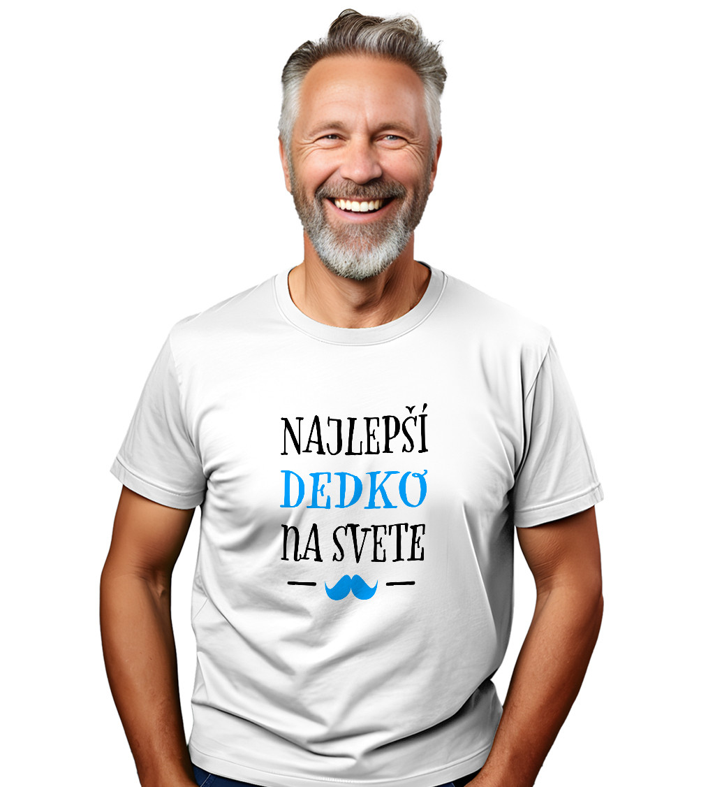 Pánské triko bílé - Najlepí dedko na svete