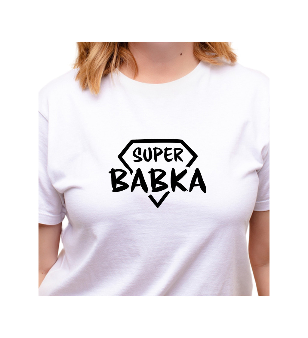 Dámské triko bílé - Super babka hero