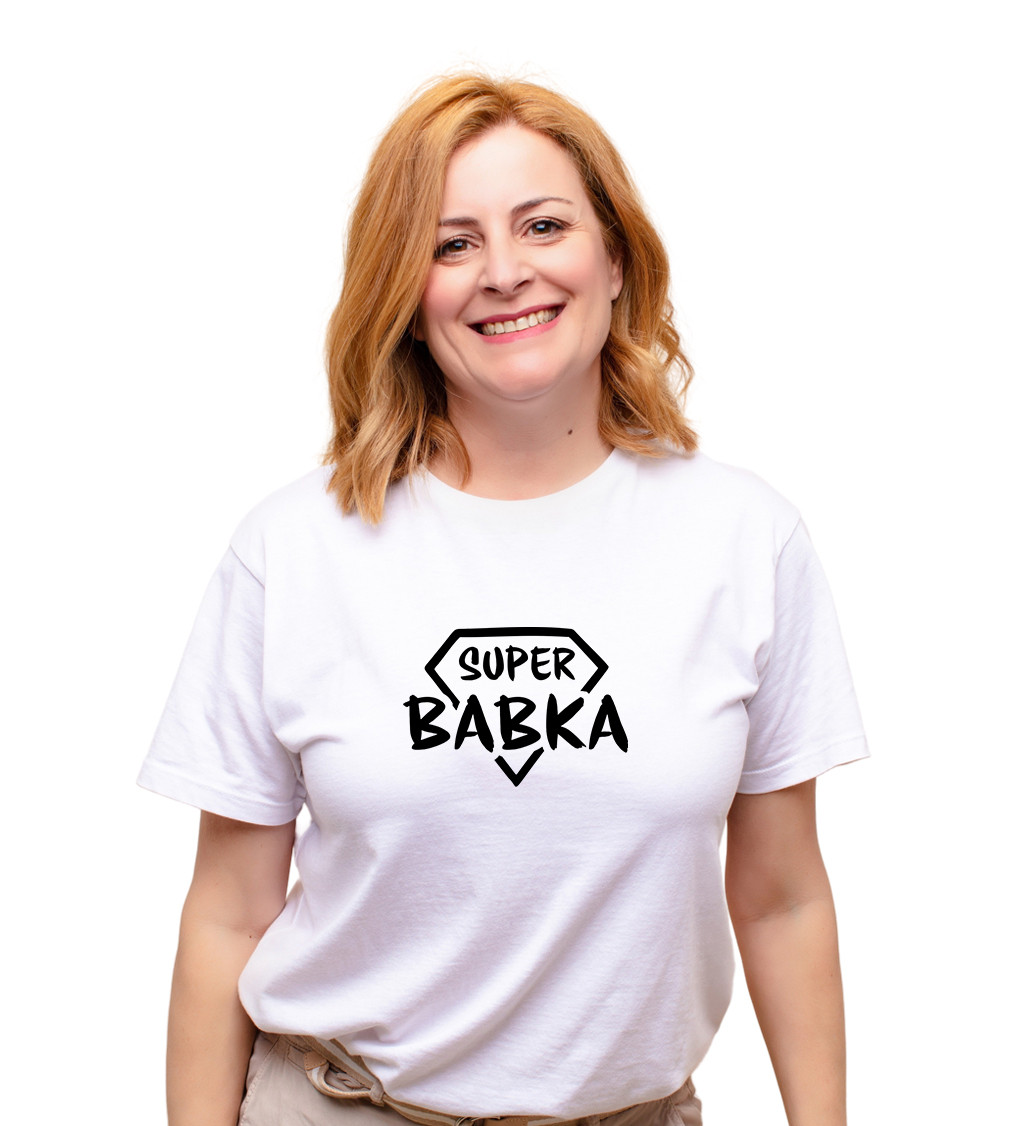 Dámské triko bílé - Super babka hero