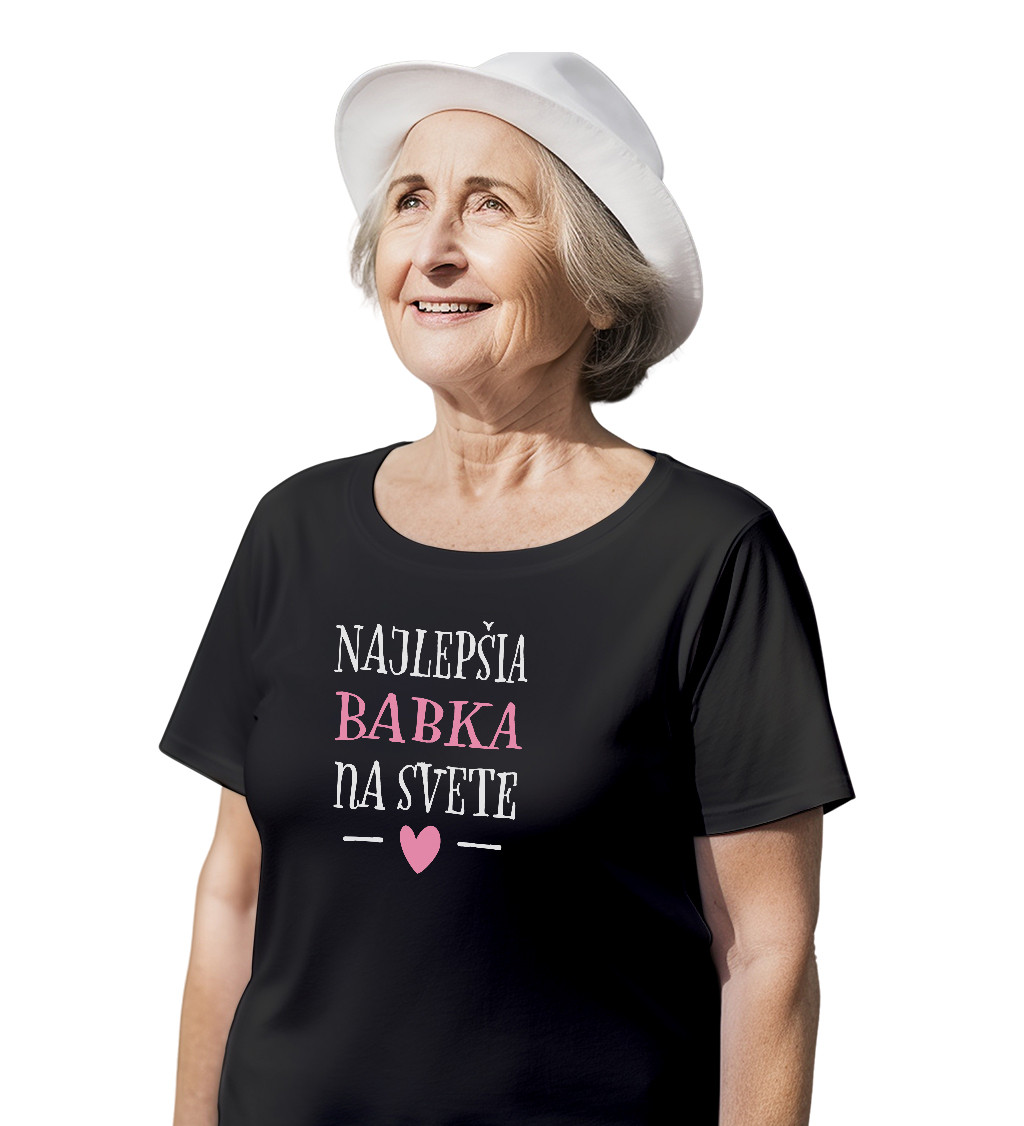 Dámské černé triko - Najlepšia babka na svete