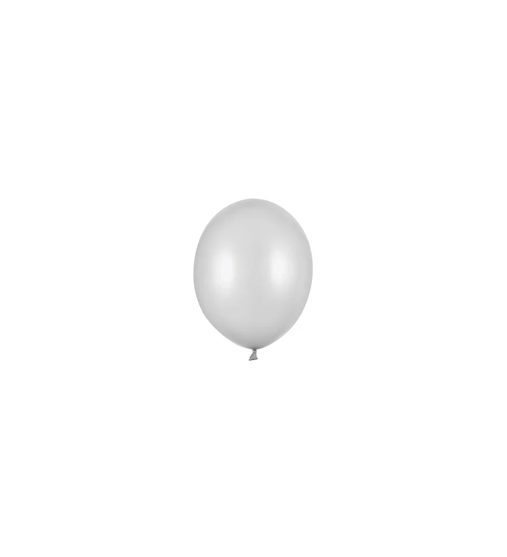 Latexové balónky Strong metalické stříbrné 30 cm – 50 ks