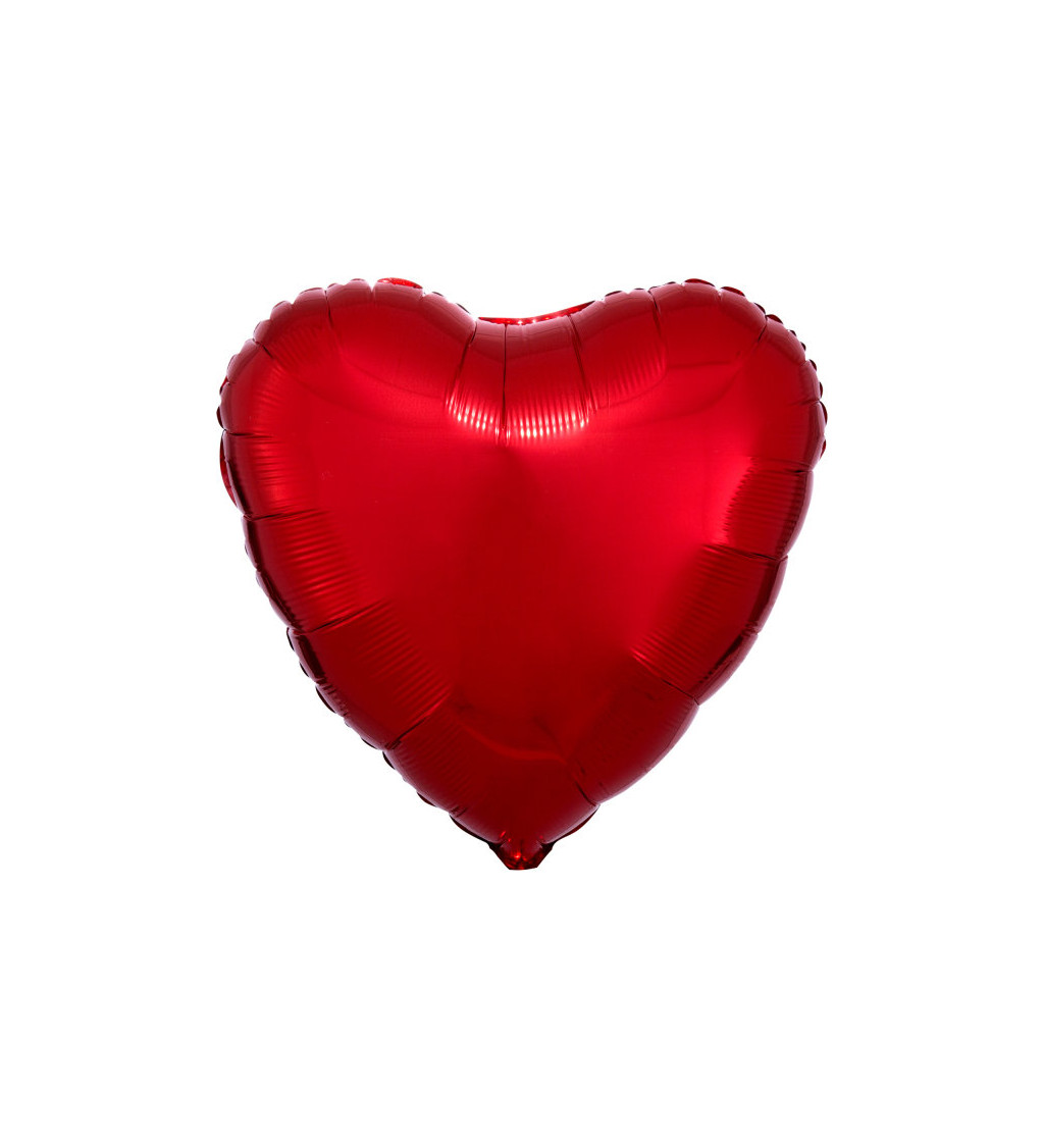 Tmavě červený fóliový balónek - srdce (51cm)