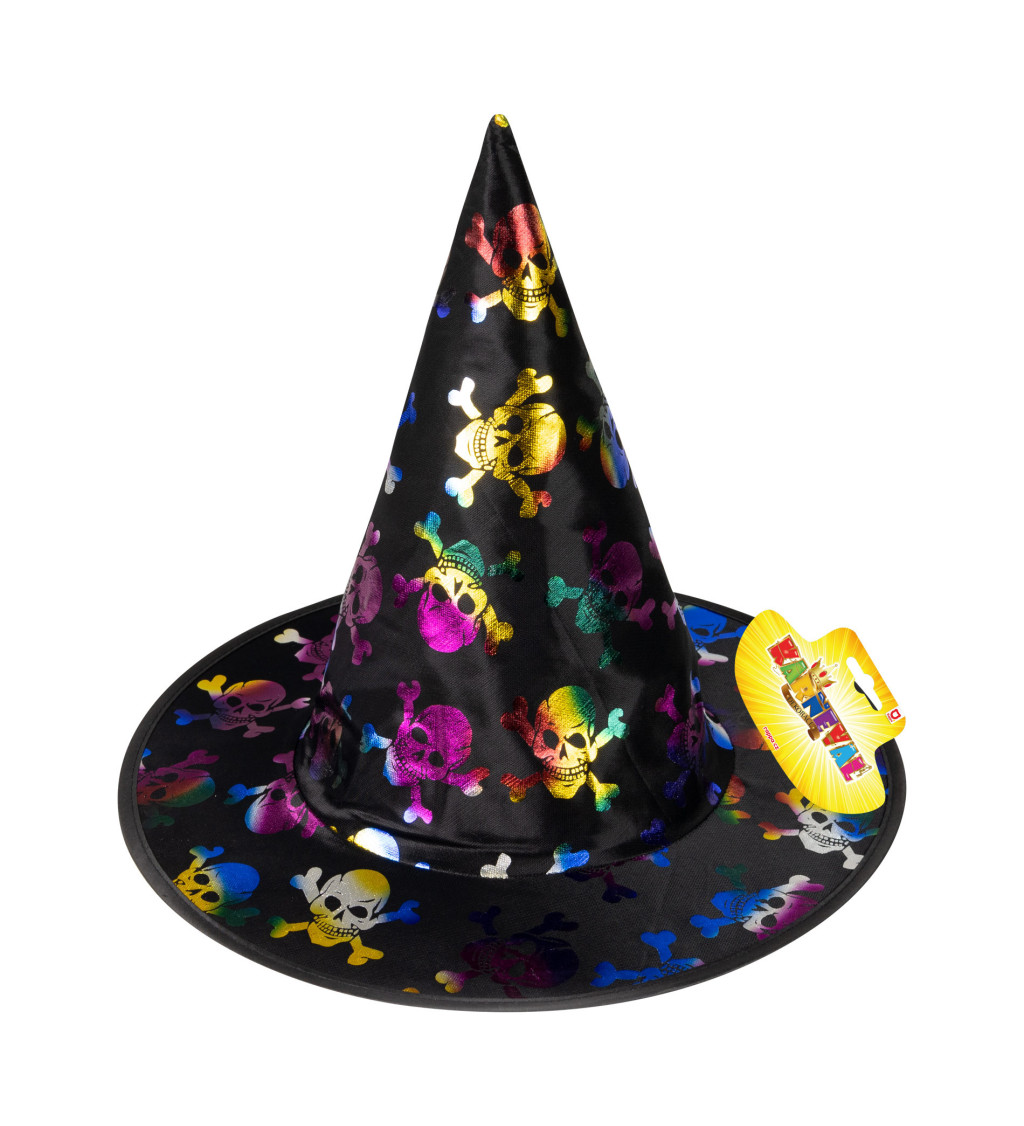 Dětský čarodějnický klobouk s lebkami